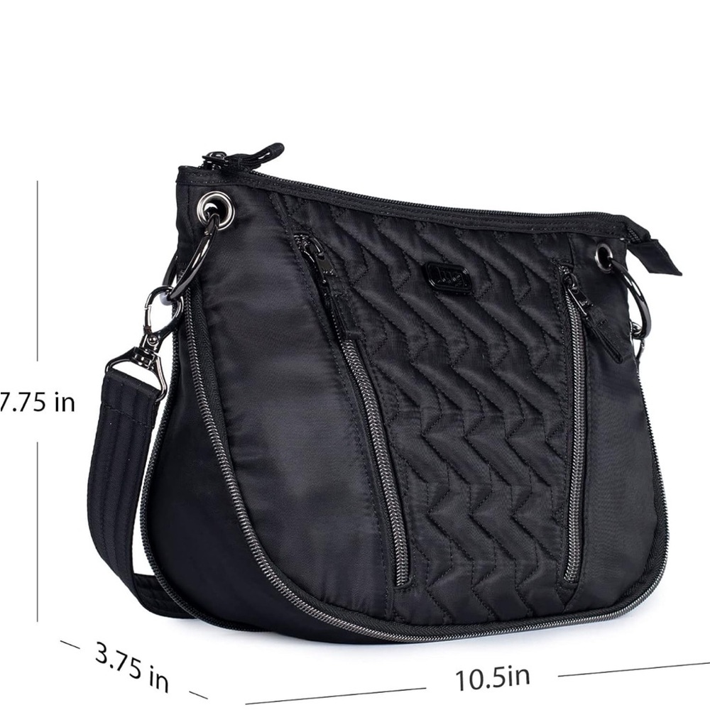Lug Swivel Black RFID Crossbody Shoulder Bag